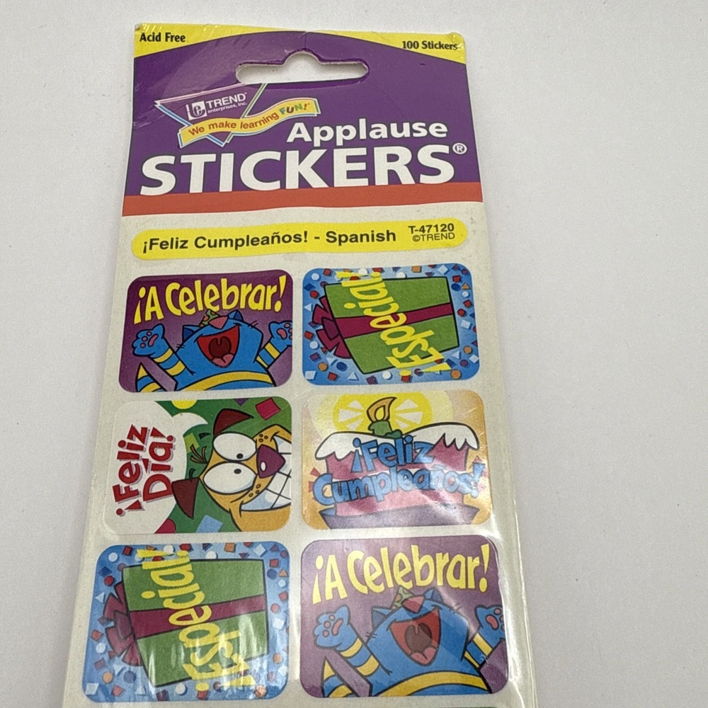 Vintage Applause Motivational Stickers Spanish From 1999 - Picture 3 of 7